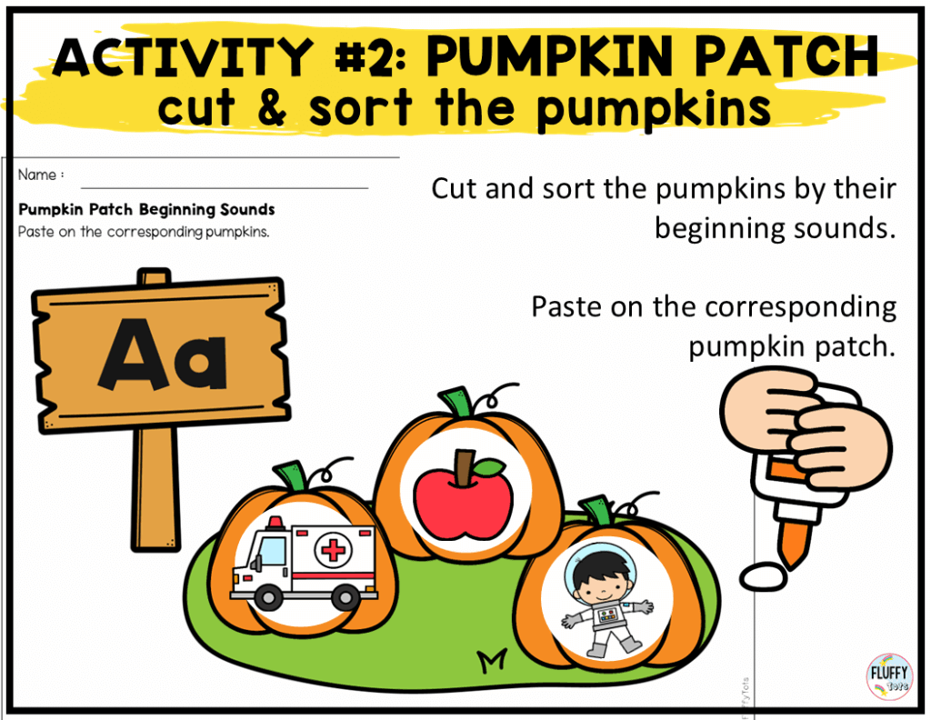 3 Fun Pumpkin Beginning Sounds Cut and Paste Activities 9