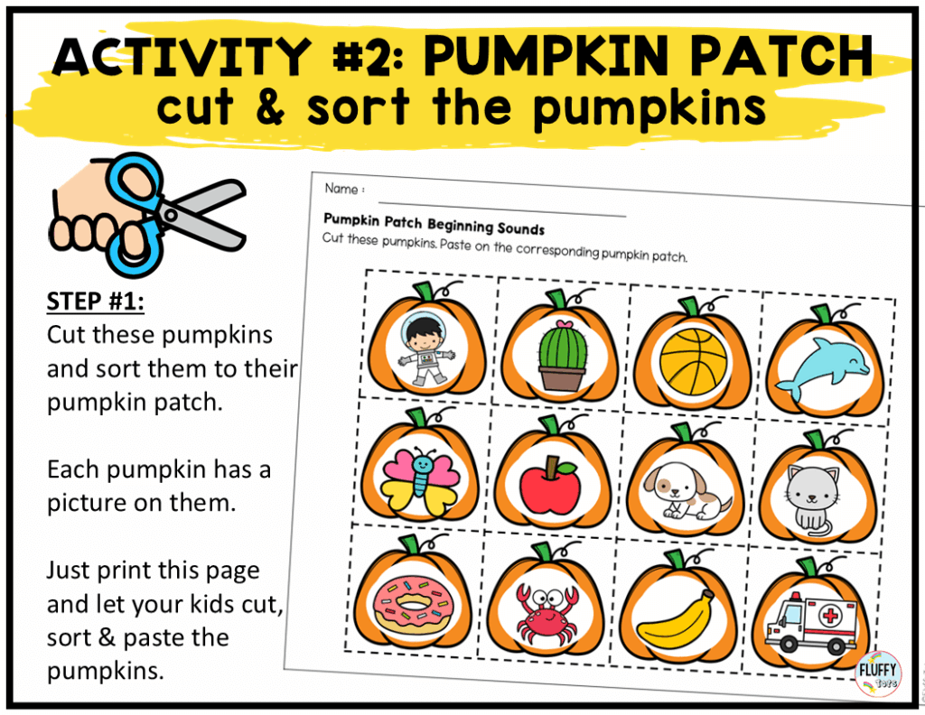 3 Fun Pumpkin Beginning Sounds Cut and Paste Activities 10