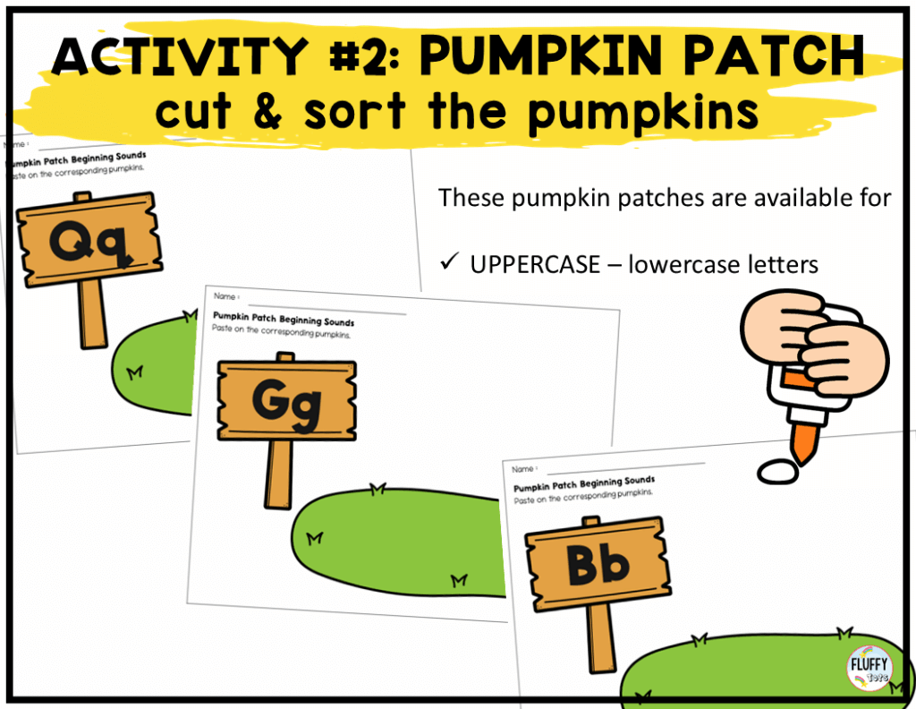 3 Fun Pumpkin Beginning Sounds Cut and Paste Activities 12