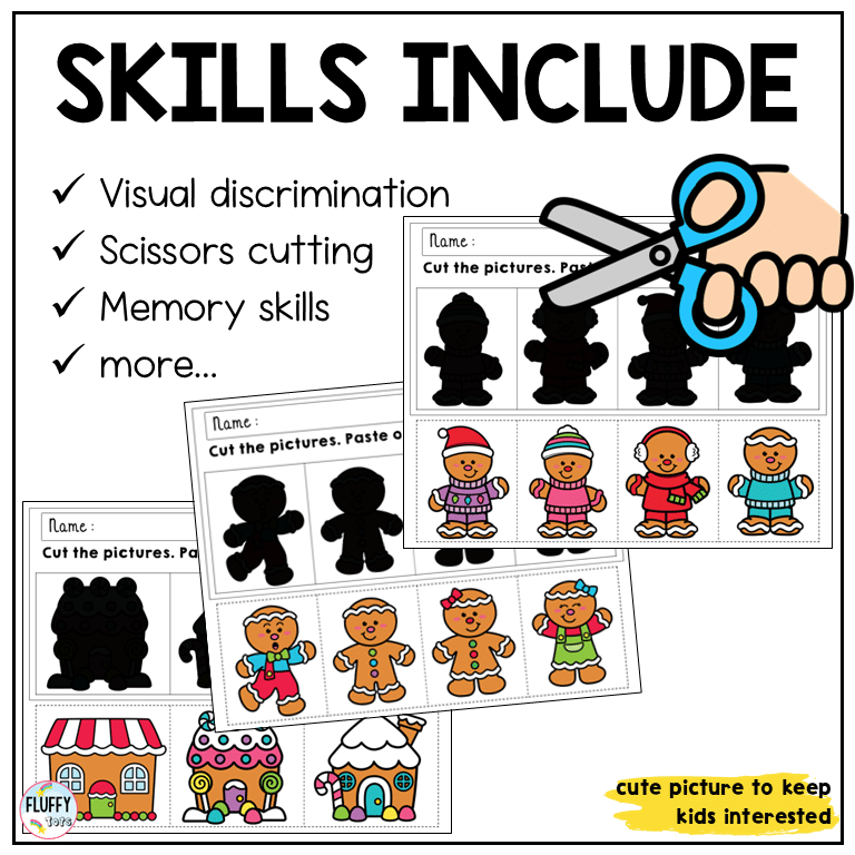 30+ Page of Fun & Festive Gingerbread Shadow Matching 2