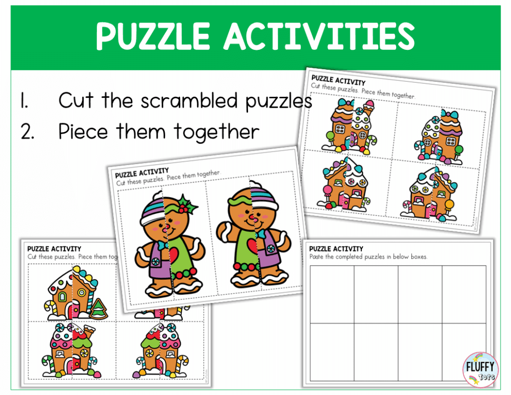 Gingerbread fine motor activities puzzle