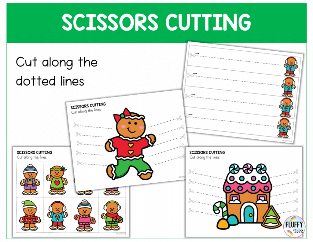 Gingerbread fine motor cutting