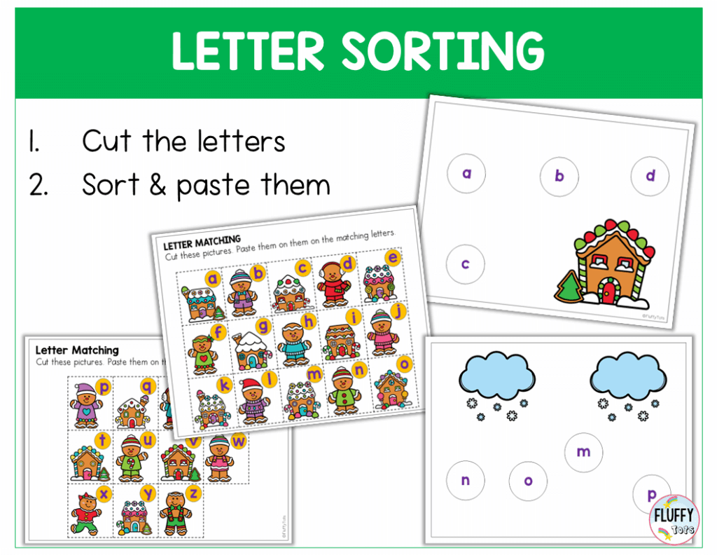 Gingerbread cut and paste letters