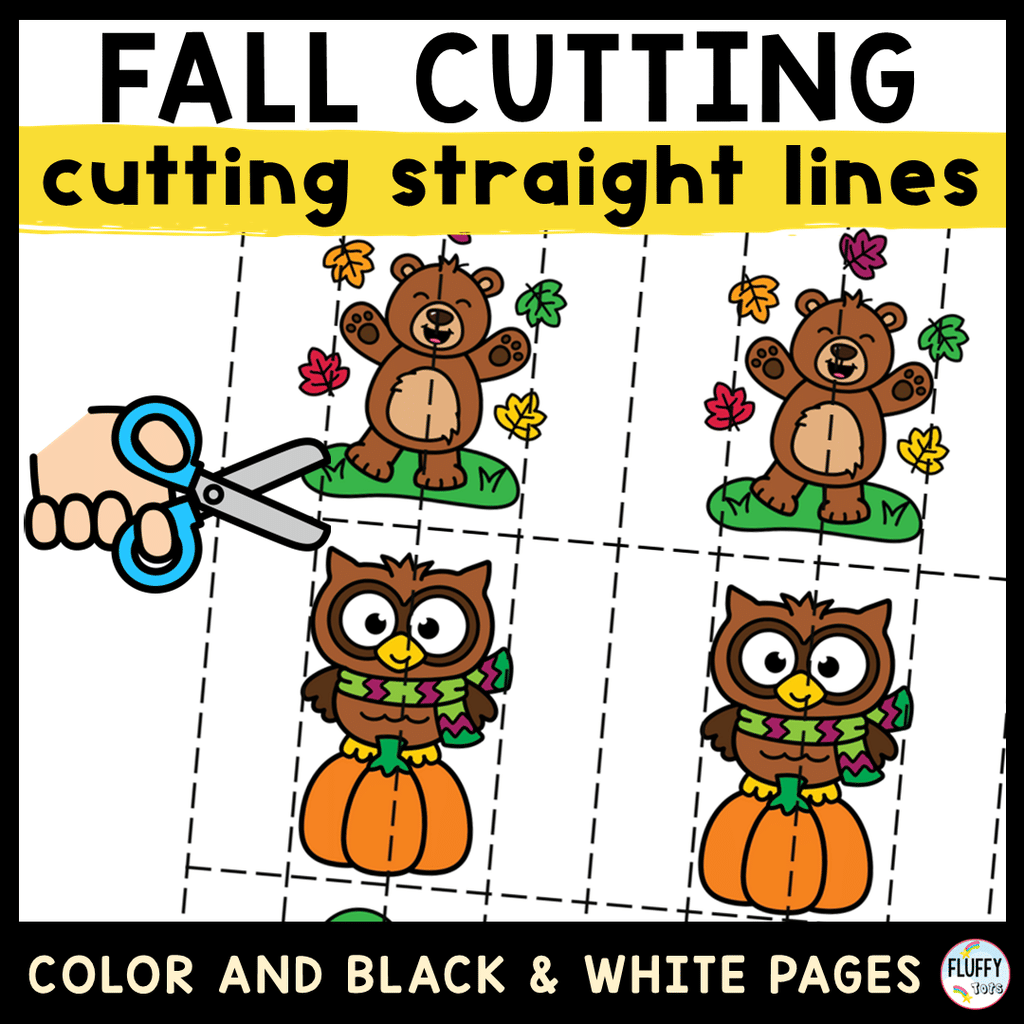 Fall Cutting Straight Lines for Toddlers & Preschool 1 fall cutting fine motor straight lines