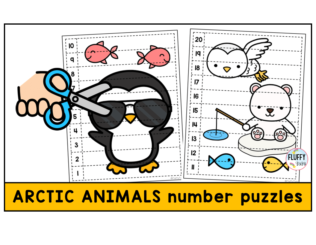 Arctic Animals Number Puzzles Math Activities: A Playful Way to Teach Number Order 1