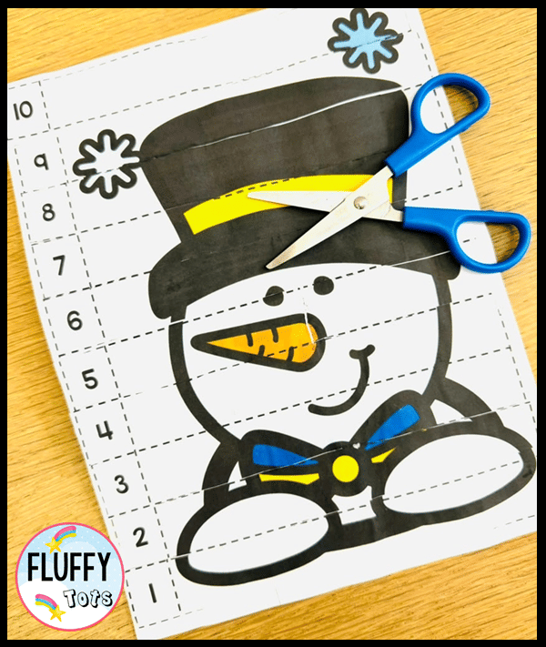 Snowman Number Puzzles: How to Teach Number Order Without Drilling 1 snowman number puzzles